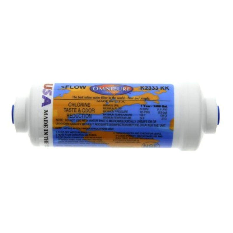 Omnipure K2333-KK 3/8"" Quick Connect Inline GAC Water Filter